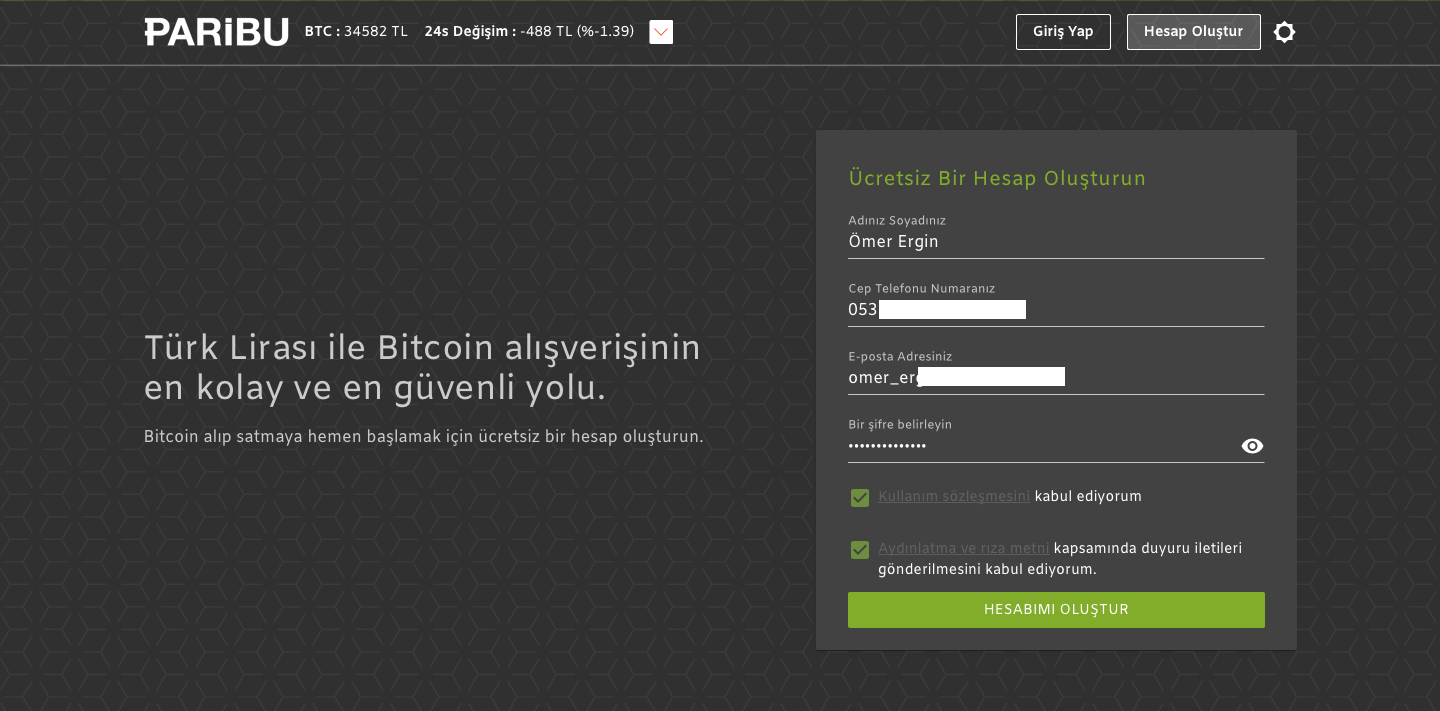 Ethereum Almak Paribu Kayıt