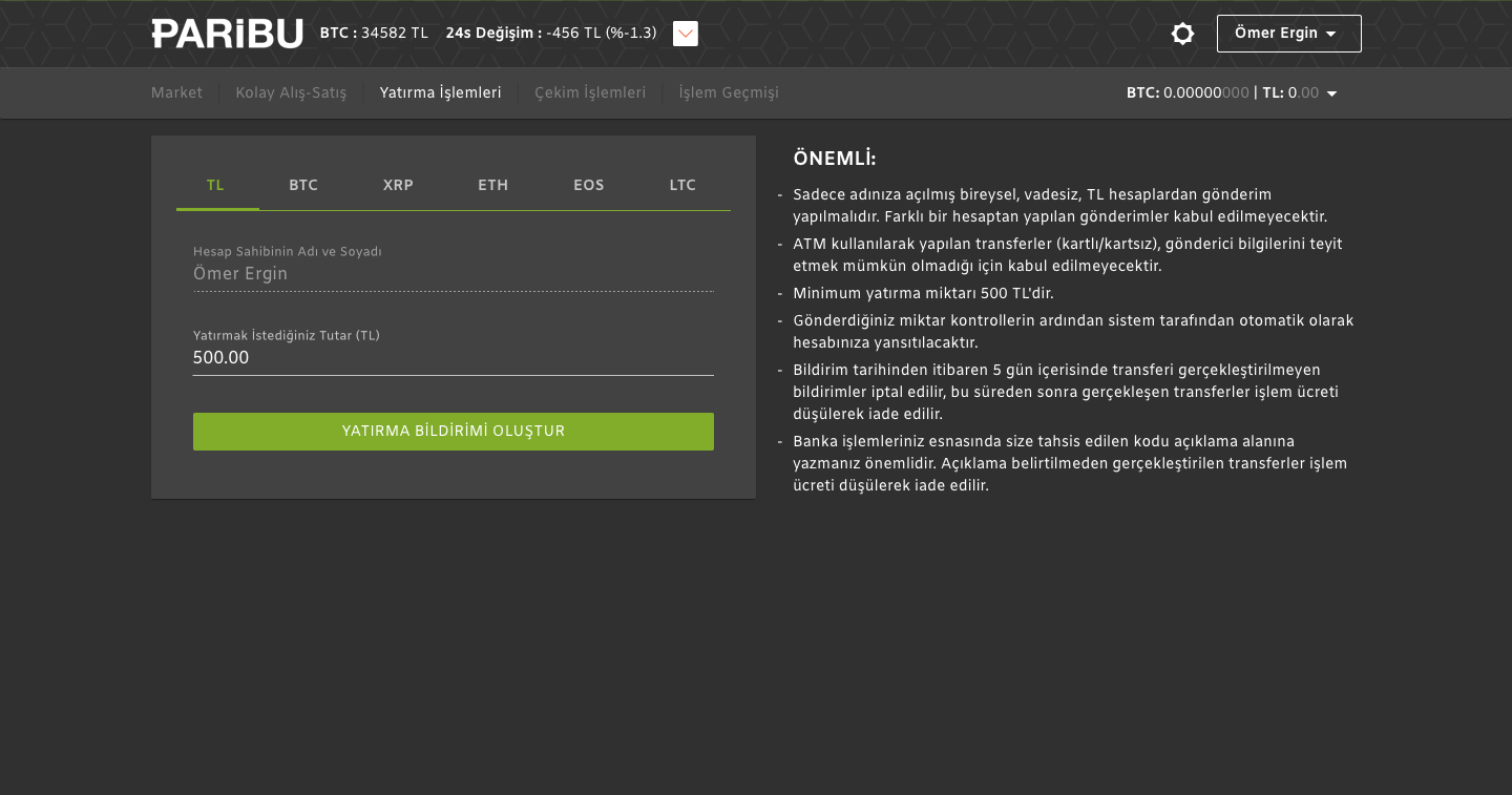 Ethereum Almak TL Paribu