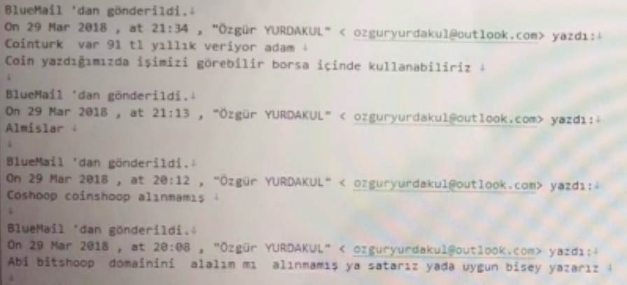 Çiftlik Bank Bitcoin Borsası Yazışmaları