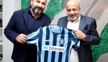 Bitexen Teknoloji A.S. Yonetim Kurulu Baskani Kemal Cenk Erdem ve Adana Demirspor Baskani Murat SancakK