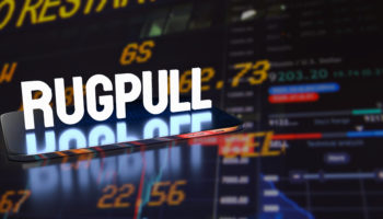 rug pull tablet cryptocurrency crime concept 3d renderingxa