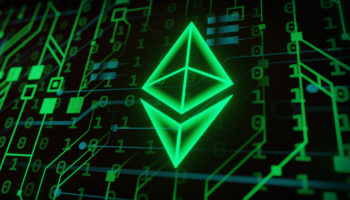 Ethereum digital currency, futuristic digital money, green technology worldwide network concept