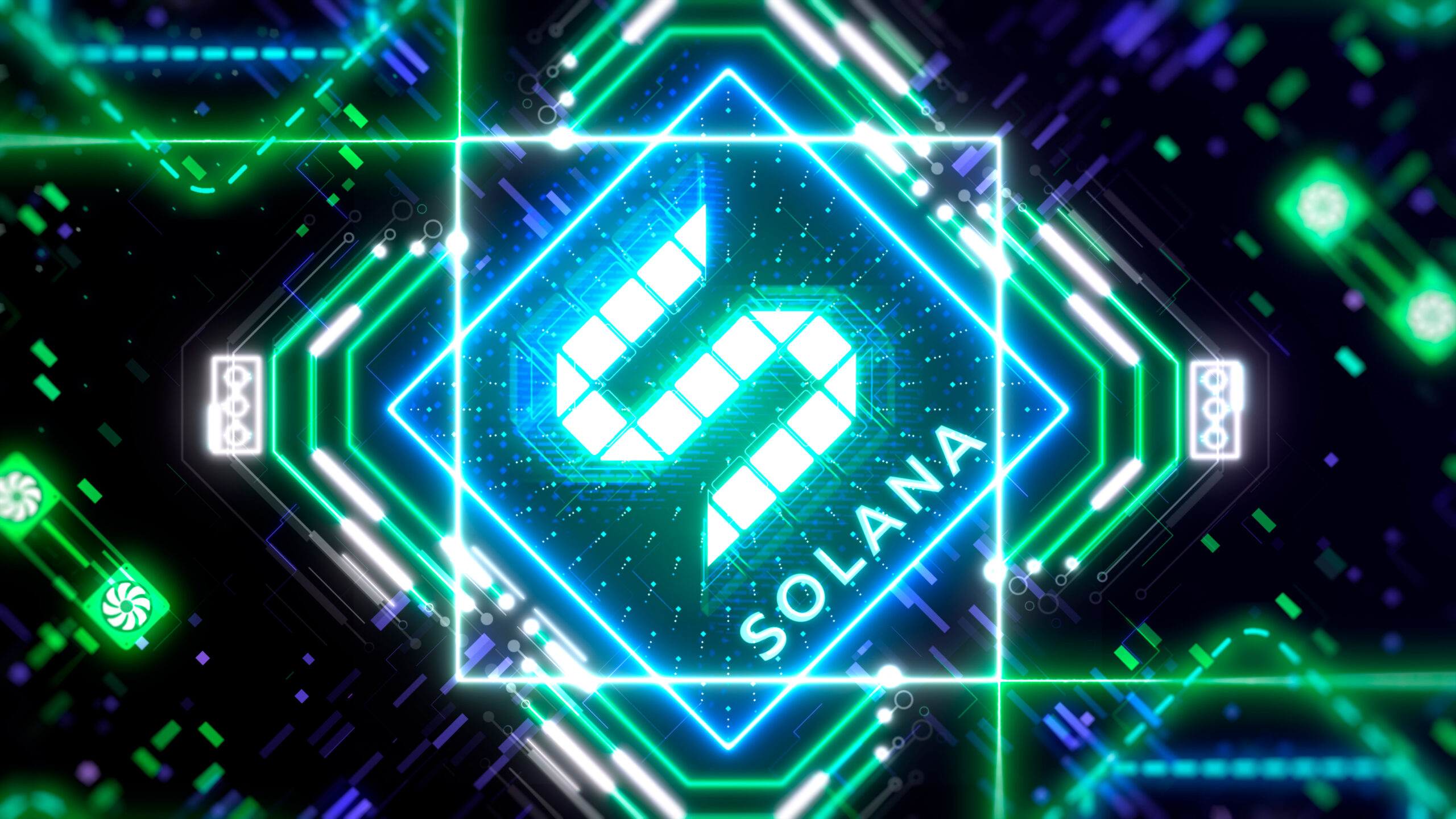 Solana,Blockchain,Symbol,Concept.,Business,And,Finance,3d,Illustration