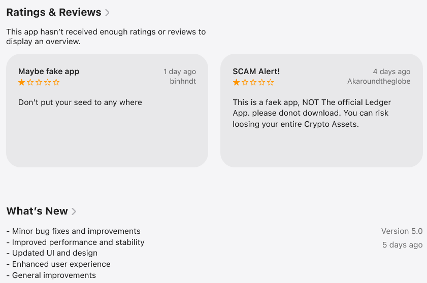 Apple sahte Ledger uygulamasını kaldırdı: 9,5 milyon dolar kripto kayıp - Grafik